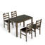 Ensembles de table de salle à manger 5 pièces, ensembles de salle à manger en bois massif peu encombrants avec 4 chaises à dossier à lattes-88259385