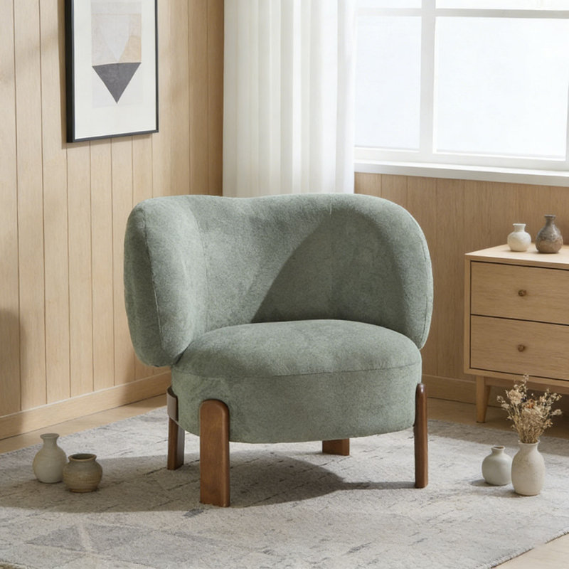 Wingback Armchair, Green