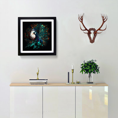 Peacock Abstract Expressionism - Framed Print