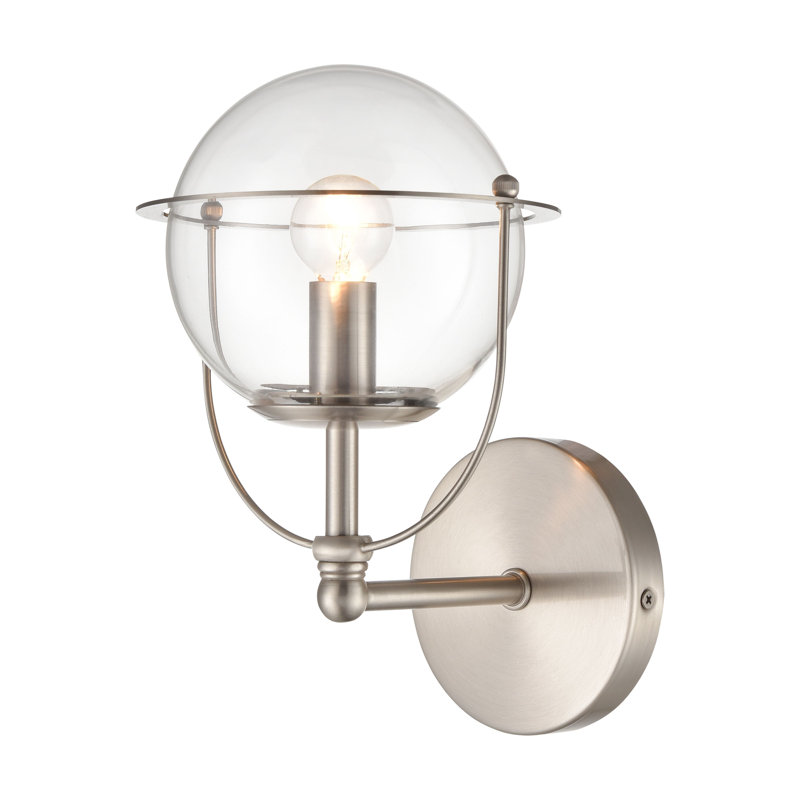 Applique murale 1 lumière de 10 po de hauteur Corby - Nickel satiné