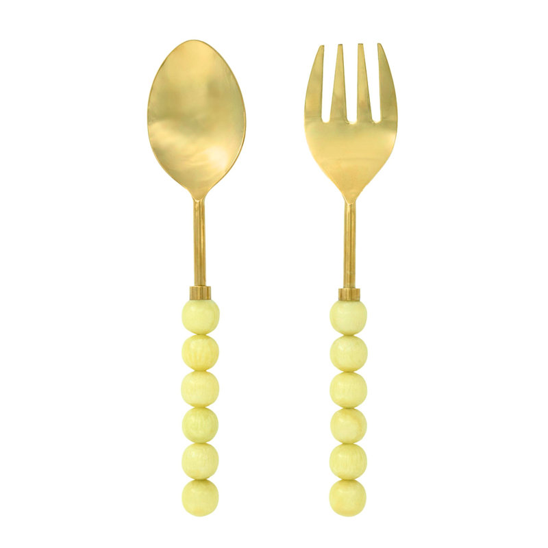 Rathlin Butter Salad Server Set, Yellow