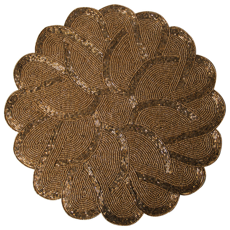 Ensemble de 2 napperons élégants en polyester brodés en polyester pour les repas et les décorations de Noël