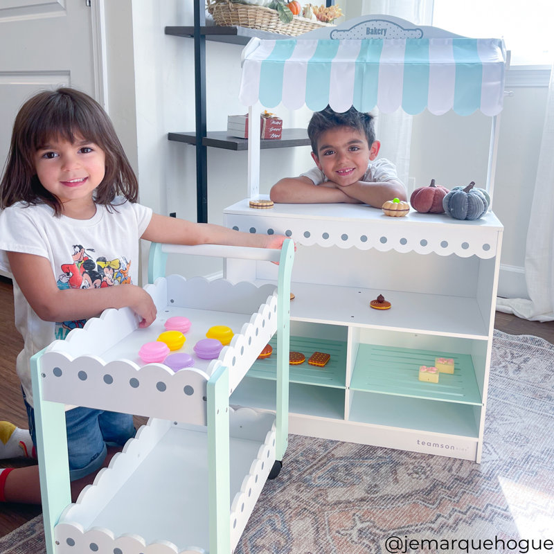 Teamson Kids My Dream Bakery Shop and Pastry Cart Wooden Play Set