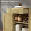 Buffet avec comptoir en bois massif, armoire de rangement de cuisine moderne, armoire à café avec 2 tiroirs, portes et tablette réglable-321707127
