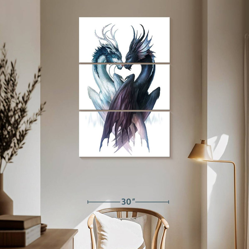Kelan Yin And Yang Dragons, 65" H x 42" W