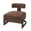 Fauteuil lounge Solven de style moderne du milieu du siècle, sans accoudoirs, avec piètement en bois courbé et coussin de dossier cylindrique, idéal pour le salon ou le coin lecture.-135338025-135338028
