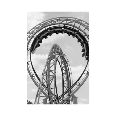 1970s Roller Coaster Amusement Park Ride - Wrapped Canvas Print