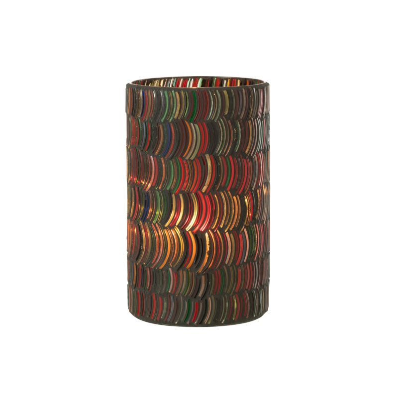 23 cm H Glass Tabletop Hurricane Holder with Candle Included