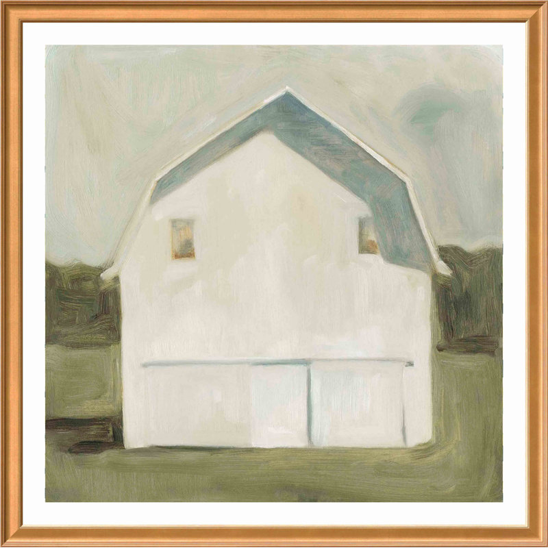 «Serene Barn VI» par Emma Scarvey - peinture encadrée, Or antique, H 42,86 po x l 42,86 po x P 0,85 po