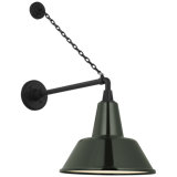 Thomas O'Brien, "Academy 17.5" Anchored Mack Barn Light in Matte Black with 16" Soft Copper Bowers Shade
