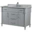 Meuble-lavabo simple 48 po avec comptoir en marbre de Carrare blanc-496726691