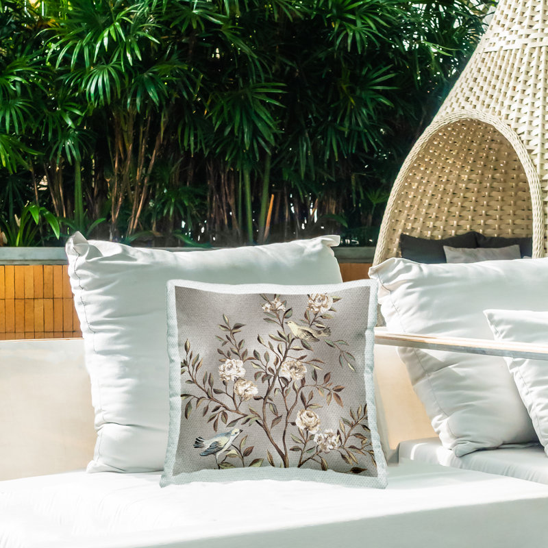 Floral Outdoor Throw Pillow