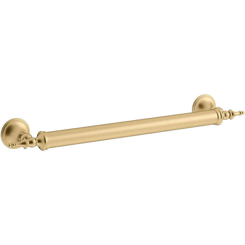 Decorative Grab Bar, Vibrant Brushed Moderne Brass, 18" W