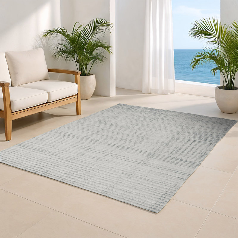 Abstract Gray Indoor and Outdoor Area Rug, Rectangle 2' x 3'