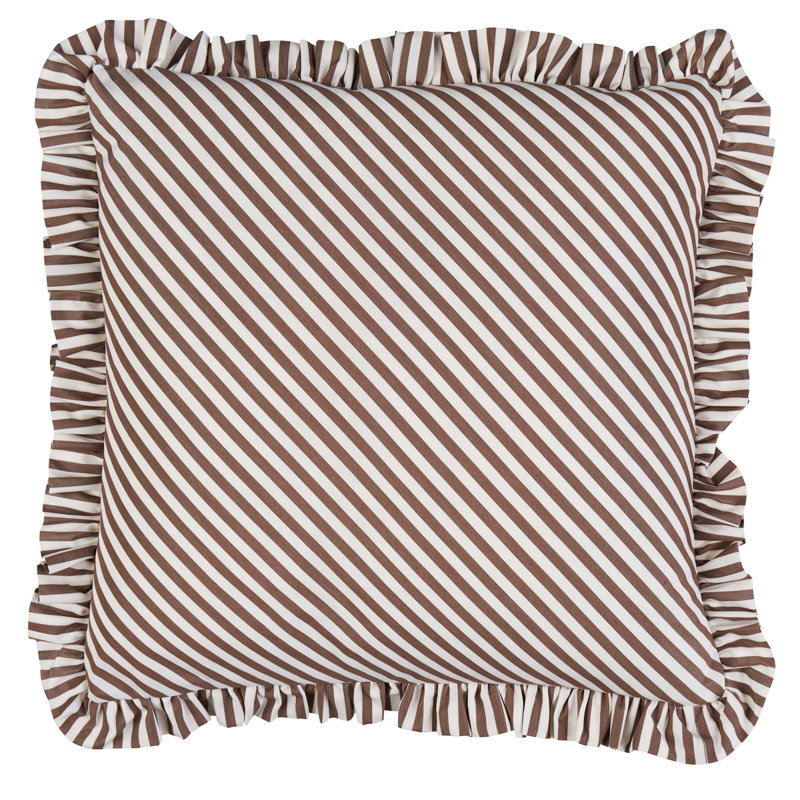 Coussin Brigitte, 18 po x 18 po, Brun