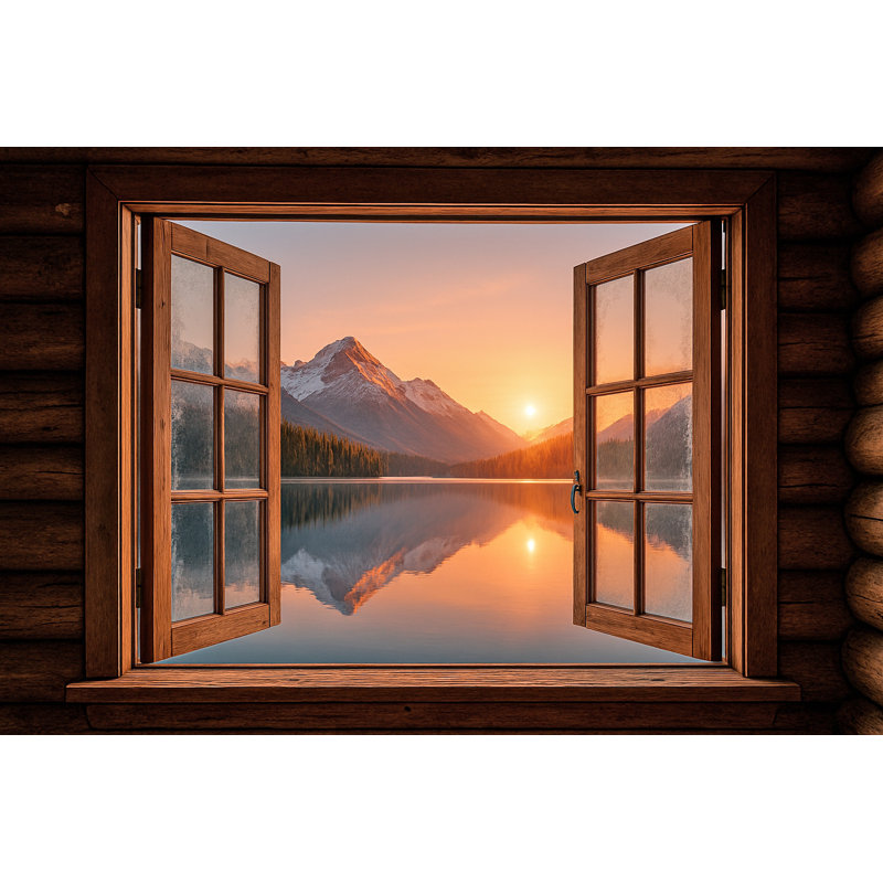 Sunset Reflections Over Tranquil Lake