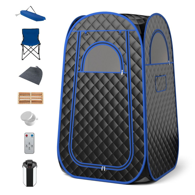 Luch 1 - Person Portable Traditional Steam Sauna with Remote Control, Blue/Black