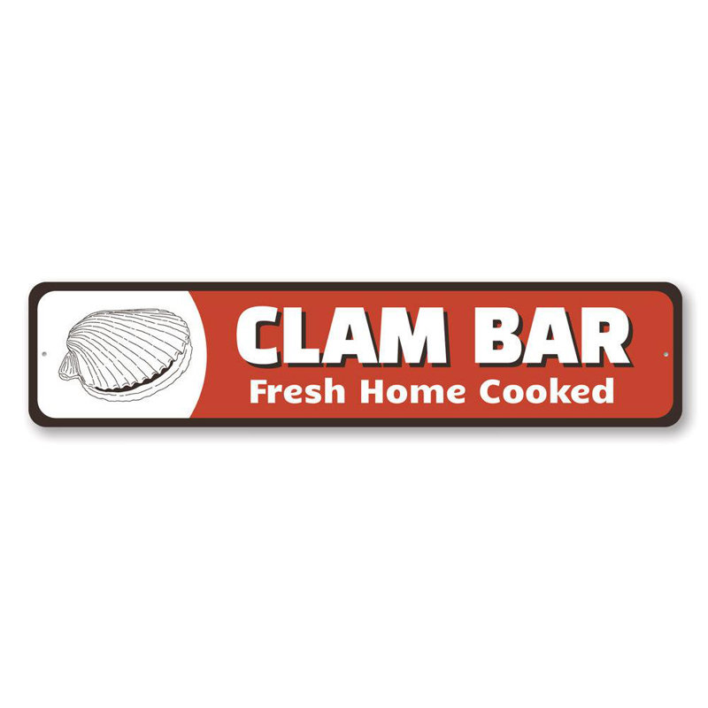 Plaque en aluminium Clam Bar, H 4 po x l 18 po x P 0,04 po