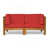 Coussin rouge / cadre brun sélectionné