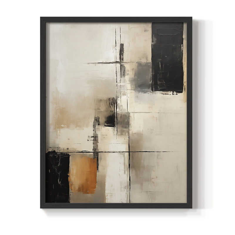 ABSTRACT Series CCCCLXIV - Impression encadrée de qualité supérieure - Prêt à accrocher - Aucun clou requis, Cadre noir