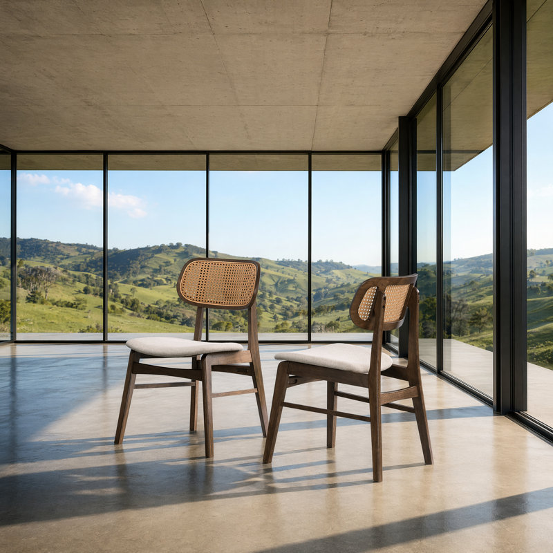 Chaise de salle à manger rembourrée Solace, Brun