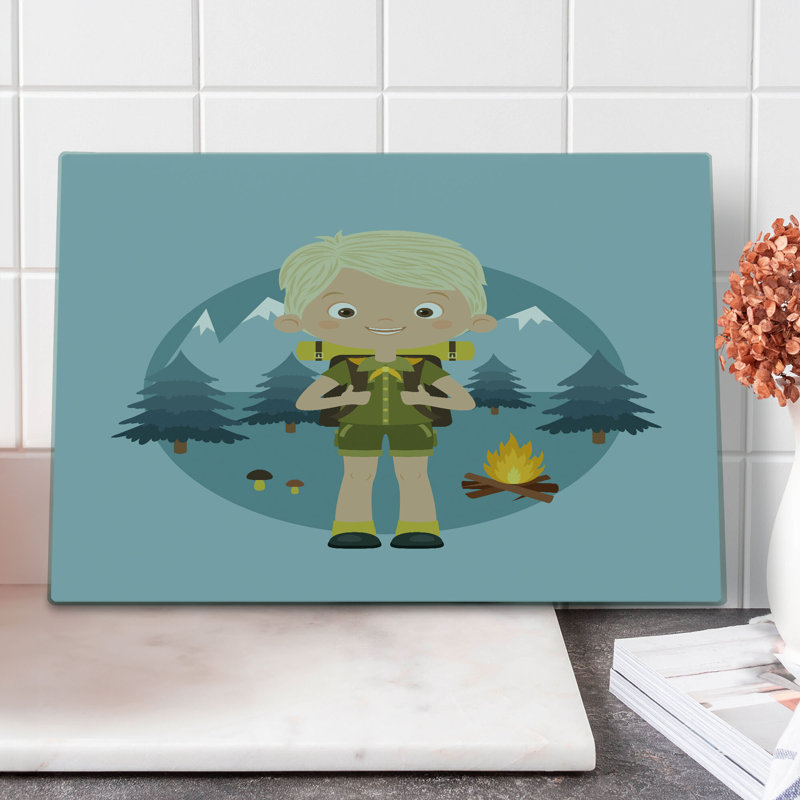 Ambesonne Explore Cutting Board Large Size Forest Multicolor