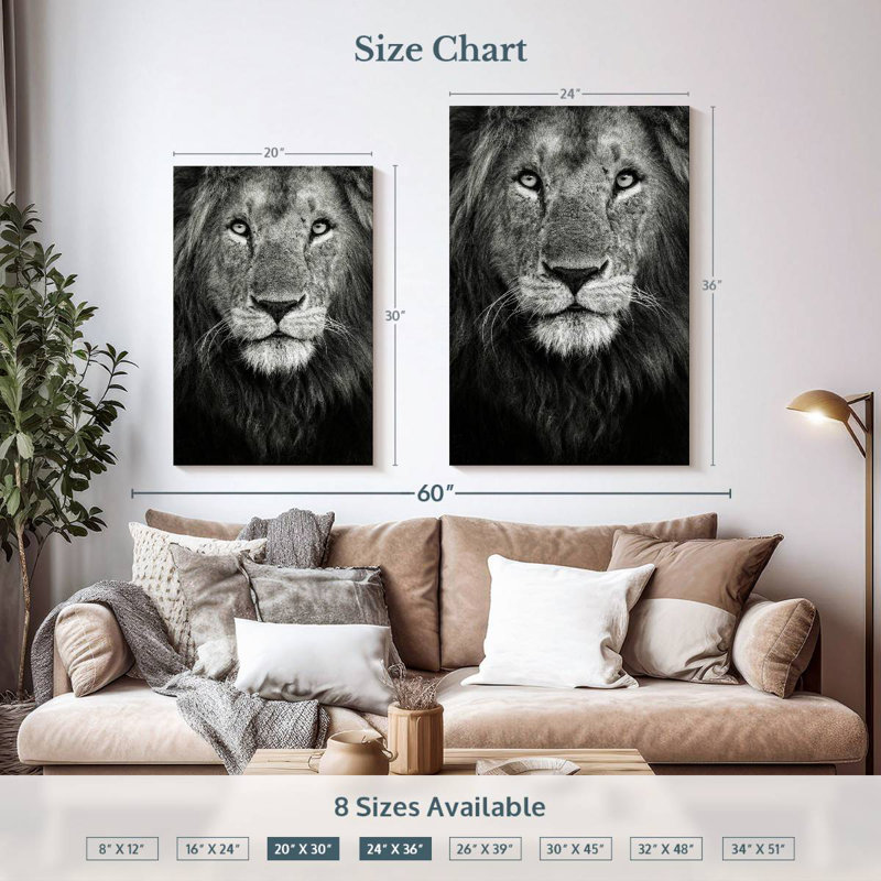 Brampt Lion Royal Portrait, 36" H x 24" W