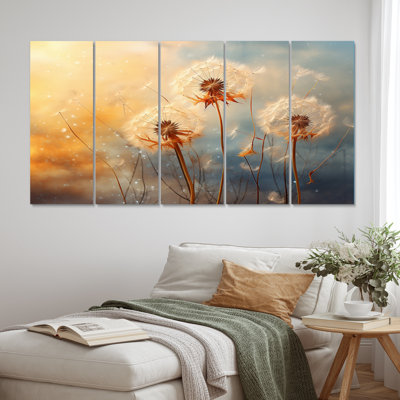 Orange Dandelion Dreams II Cities & Countries Wall Decor on Metal