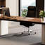 Bureau rectangulaire à 3 tiroirs brun noisette + blanc beige + bois manufacturé-476382657-476382684