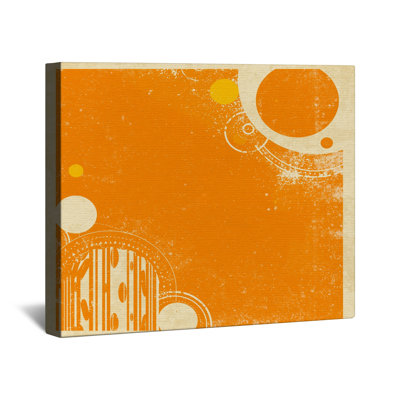 Toile tendue grunge orange encadrée dans de nombreuses tailles