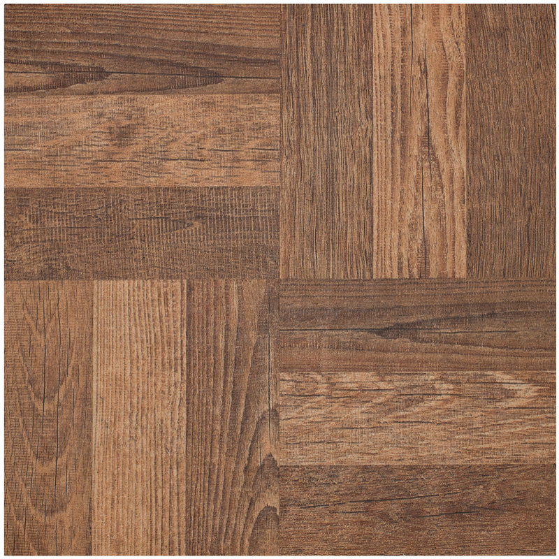 Carreau de vinyle 12 po x 12 po x 2 mm, Paquet de 3, Walnut Parquet
