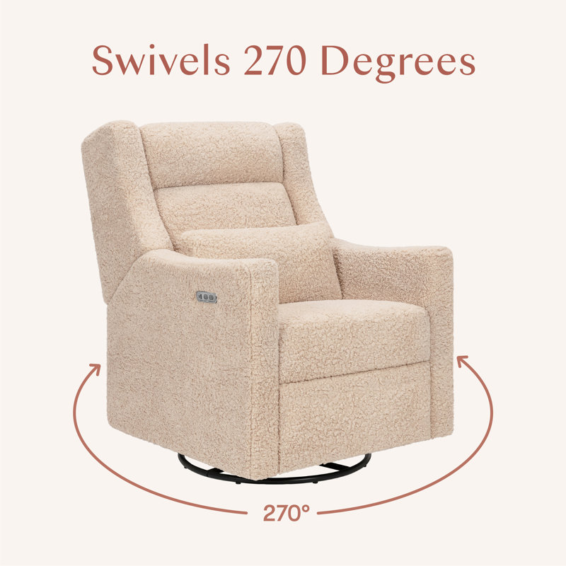 Kiwi Plus Power Glider Recliner w/ Power Headrest, Chai Shearling