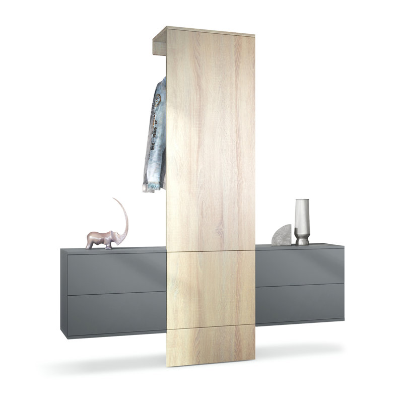 Chappa 157 cm W Hallway Set, Rough-cut oak