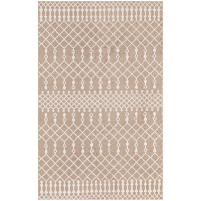 Tapis d'intérieur lavable à la machine taupe Dakota Fields Burrillville