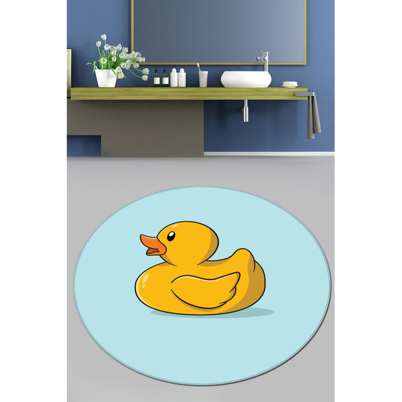 Antibacterial Non-Slip Bathmat, 31.5 inches Diameter, 100% Polyester, 0.4 inches Pile Height | Machine Washable, 700 g/m² | Ideal for Bathroom Safety & Comfort, Stylish & Functional Design