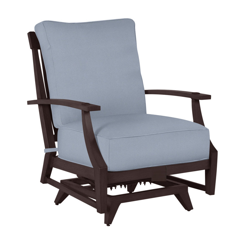 Croquet Aluminum Spring Lounge - Mahogany, Welt, Mahogany, Arbor Chambray Dove Sunbrella®