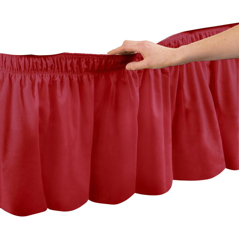 Blue Twin/Full Cotton Polyester Wrap Around Bed Skirt