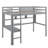 Twin Size Loft Bed With Desk And Shelves, Safety Guardrail And Ladder-257284067