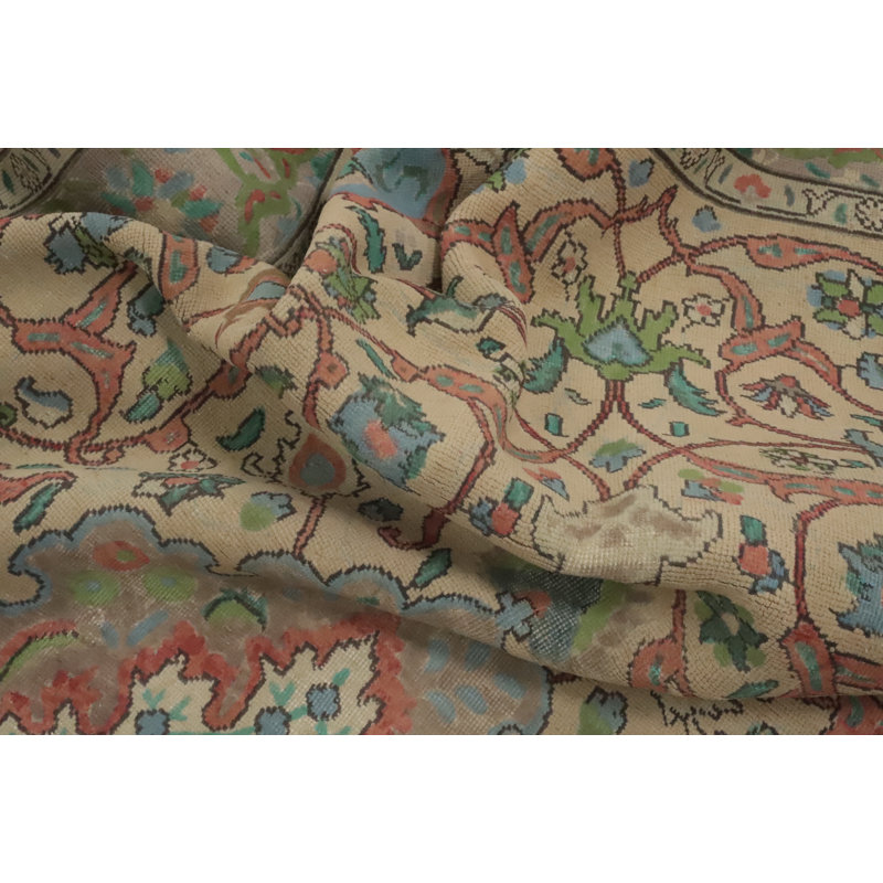 Tapis traditionnel rétro en laine à motif floral 6 x 10