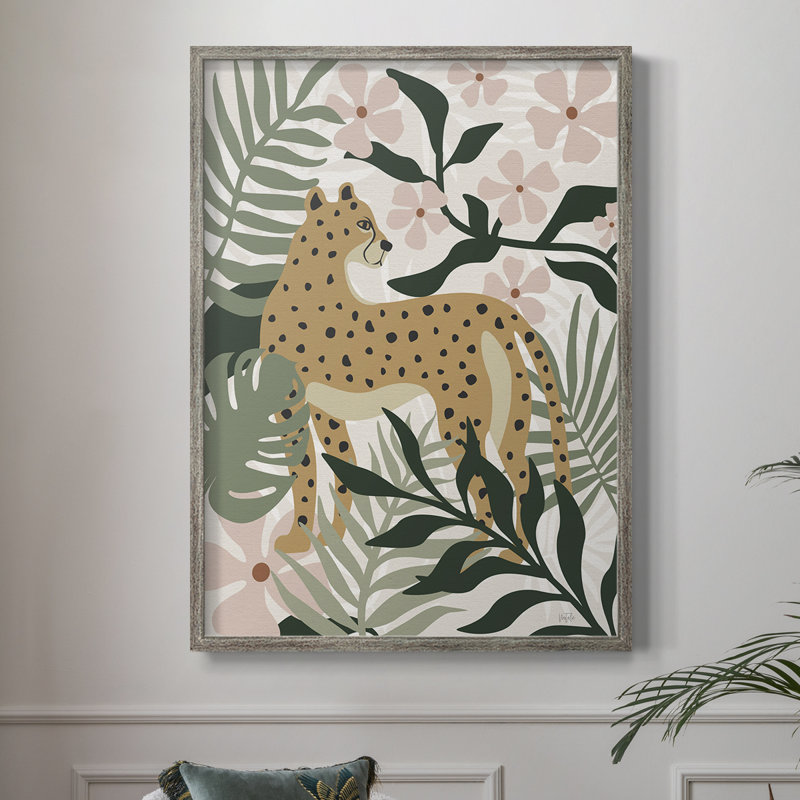 «Jungle Cat I», reproduction encadrée - bois massif, H 21 po x l 17 po
