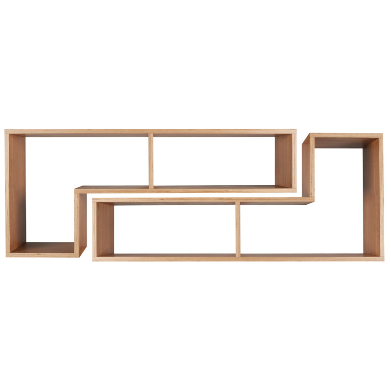 Grid 2 Piece Wood Accent Shelf, 26" H x 59" W x 16" D