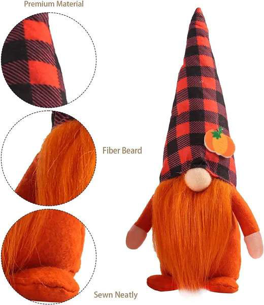 Figurine de poupée nain avec 3 citrouilles