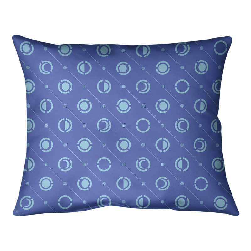 Coussin lombaire Moon phases, H 10 po x l 14 po, Duvet/plume, Bleu/bleu sarcelle