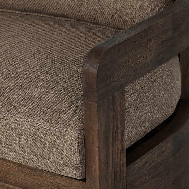 Jackson Outdoor Metal Swivel Chair-Bronze, Stained Saddle Brown, Ellor Brown