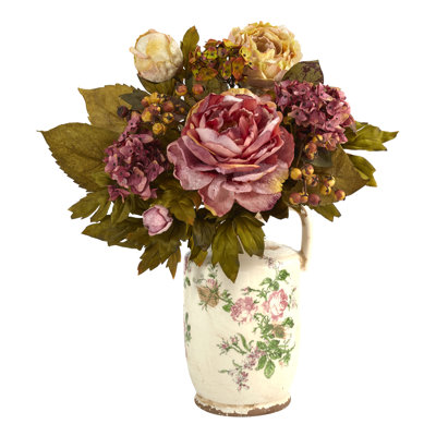 Peony Arrangement in Pitcher
