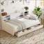 Lit plateforme avec rangement en velours Hockman-1843033902
