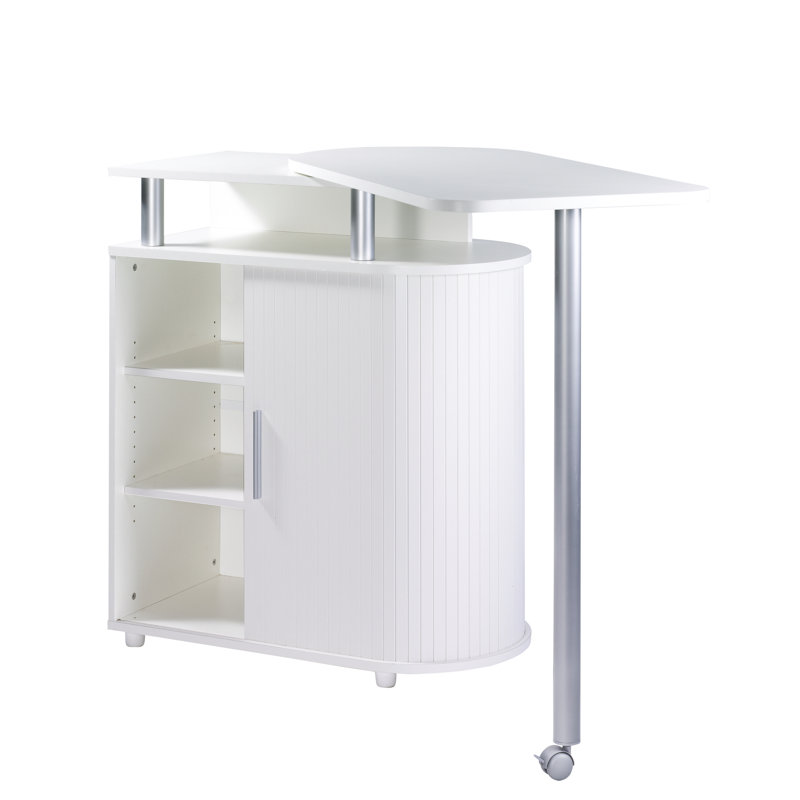 Asylbek Wood Kitchen Island, White