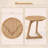2 PCS Teak Wood Side Table Round Sofa End Table with Slatted Tabletop Nightstand