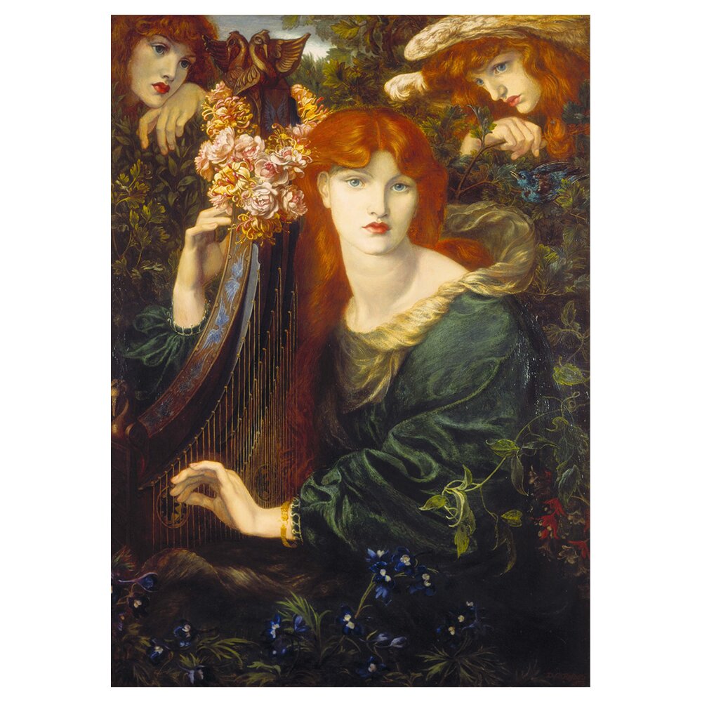 Leinwandbild Die Dame des Kranzes von Dante Gabriel Rossetti