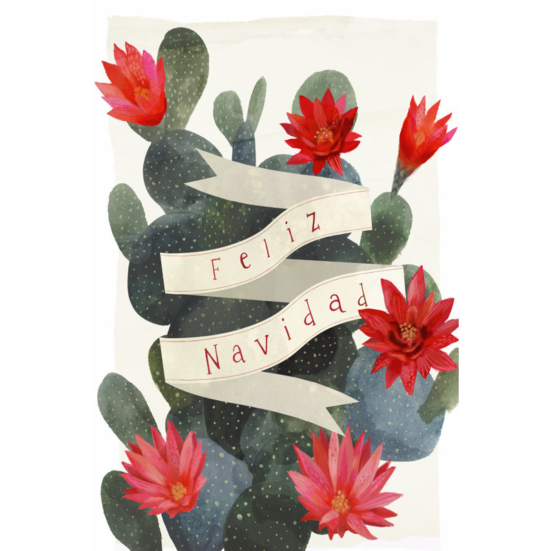 Desert Christmas Cactus I by Victoria Borges - Wrapped Canvas Print, 46cm H x 30cm W